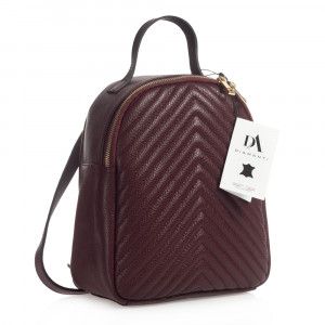 Rucsac dama din piele naturala DiAmanti Tommaso Bordo Scuro